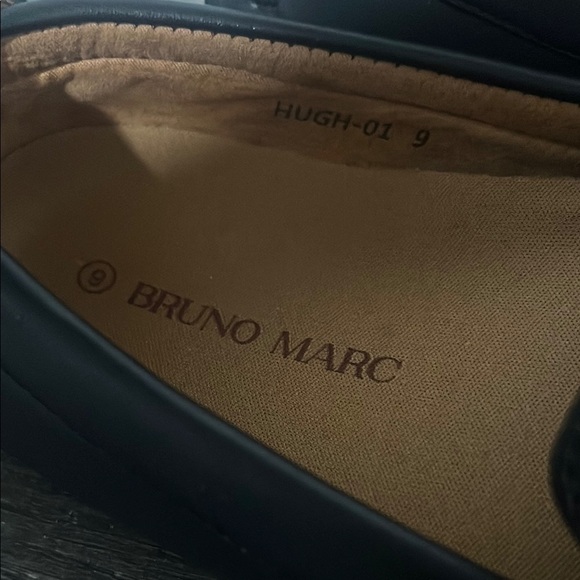 Bruno Marc Black Leather Loafers - Picture 3 of 8